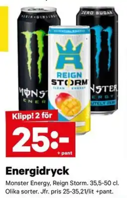 City Gross Monster Energy, Reign Storm Energidryck erbjuda
