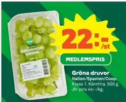 Stora Coop Gröna druvor erbjuda