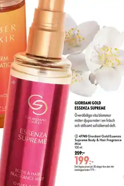 Oriflame Giordani Gold Essenza Supreme Body & Hair Fragrance Mist erbjuda