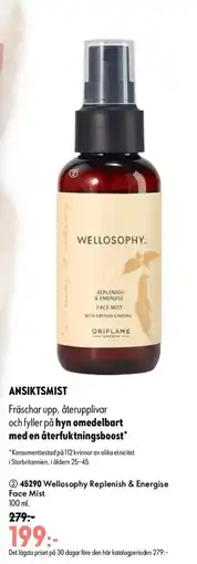 Oriflame Wellosophy Replenish & Energise Face Mist erbjuda