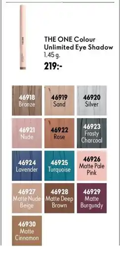 Oriflame THE ONE Colour Unlimited Eye Shadow erbjuda