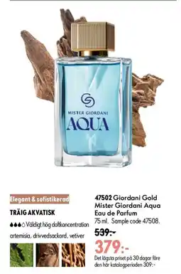Oriflame Giordani Gold Mister Giordani Aqua Eau de Parfum erbjuda