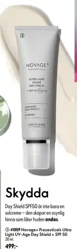 Oriflame Novage+ Proceuticals Ultra Light UV-Age Day Shield + SPF 50 erbjuda