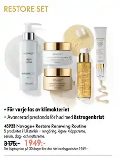 Oriflame Novage+ Restore Renewing Routine erbjuda