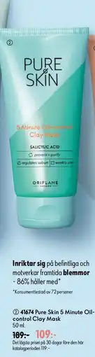 Oriflame Pure Skin 5 Minute Oil- control Clay Mask erbjuda