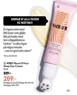 Oriflame Waunt 8 Hour Sleep Eye Cream erbjuda