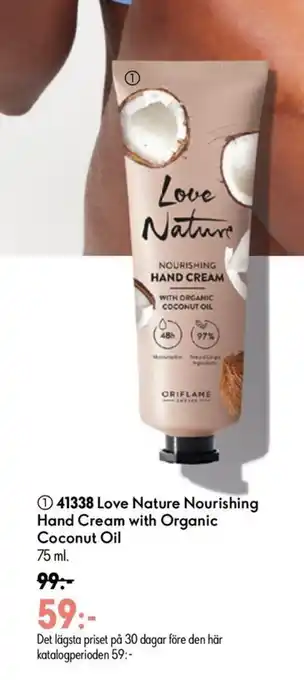 Oriflame Love Nature Nourishing Hand Cream with Organic Coconut Oil erbjuda