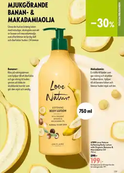 Oriflame Love Nature Softening Body Lotion with Organic Banana & Macadamia Oil erbjuda