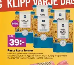 City Gross Pasta korta former, Pris i appen erbjuda