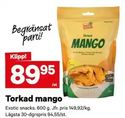 City Gross Torkad mango erbjuda