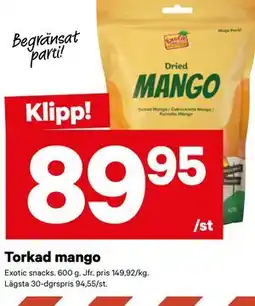 City Gross Torkad mango erbjuda