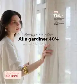 Hemtex Alla gardiner 40% erbjuda