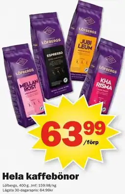Pekås Hela kaffebönor erbjuda