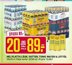 ÖoB HEL PLATTA LÄSK, VATTEN, TONIC WATER & LÄTTÖL erbjuda