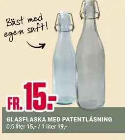 ÖoB GLASFLASKA MED PATENTLÅSNING erbjuda