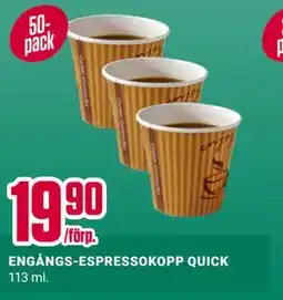 ÖoB ENGÅNGS-ESPRESSOKOPP QUICK erbjuda
