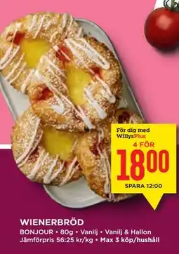 Willys Hemma WIENERBRÖD, Medlemspris erbjuda