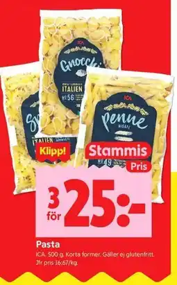 ICA Kvantum Pasta, Medlemspris erbjuda