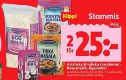 ICA Kvantum Asiatiska & Indiska kryddmixer, Kokosmjölk, Äggnudlar, Medlemspris erbjuda