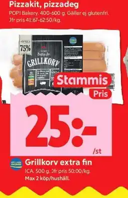ICA Kvantum Grillkorv extra fin, Medlemspris erbjuda