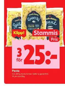 ICA Kvantum Pasta, Medlemspris erbjuda