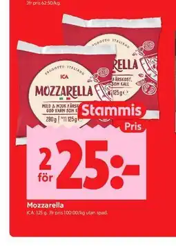 ICA Kvantum Mozzarella, Medlemspris erbjuda
