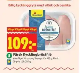 ICA Kvantum Färsk Kycklingbröstfilé erbjuda