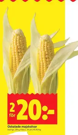 ICA Kvantum Oskalade majskolvar erbjuda