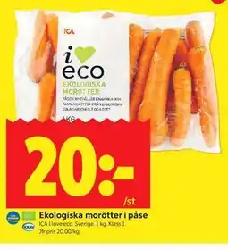 ICA Kvantum Ekologiska morötter i påse erbjuda