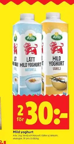 ICA Kvantum Mild yoghurt erbjuda