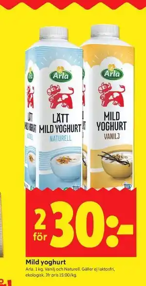 ICA Kvantum Mild yoghurt erbjuda