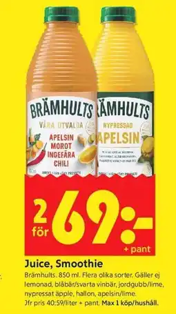 ICA Kvantum Juice, Smoothie erbjuda