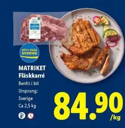 Lidl Matriket fläskkarré erbjuda