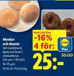 Lidl Munkar och donuts erbjuda