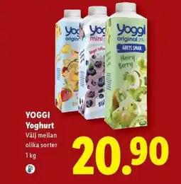 Lidl Yoggi yoghurt erbjuda