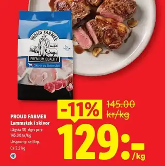 Proud farmer lammstek i skivor