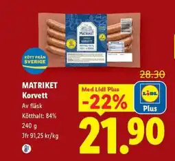 Lidl Matriket korvett erbjuda