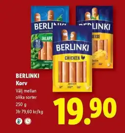 Lidl Berlinki korv erbjuda