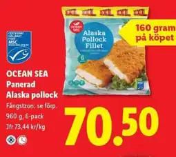 Lidl Ocean sea panerad alaska pollock erbjuda