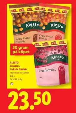 Lidl Alesto Cruspies, torkade tranbär erbjuda