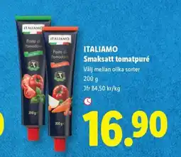 Lidl Italiamo smaksatt tomatpuré erbjuda