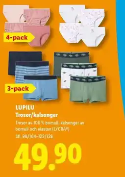 Lidl Lupilu trosor/kalsonger erbjuda