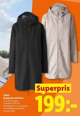 Lidl Crivit regnparkas med huva erbjuda