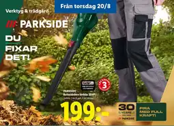 Lidl Parkside batteridriven lövblås 20 v* erbjuda