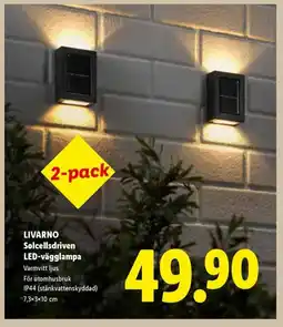 Lidl Livarno solcellsdriven led-vägglampa erbjuda