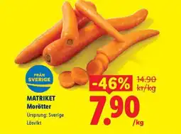 Lidl Matriket morötter erbjuda