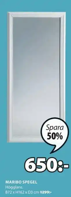 JYSK Maribo Spegel B72 x H162 x D3 cm erbjuda