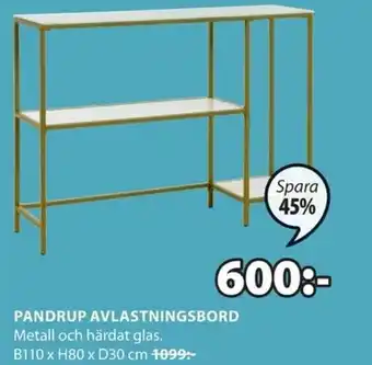 JYSK Pandrup Avlastningsbord B110 x H80 x D30 cm erbjuda