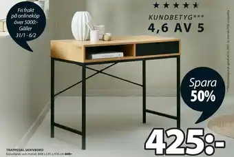 Trappedal Skrivbord B48 x L95 x H76cm