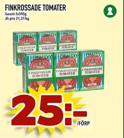 Din Mat Finkrossade tomater erbjuda